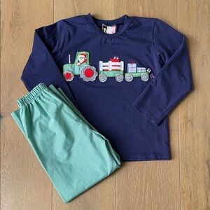 Tractor Santa Christmas outfit, size 5